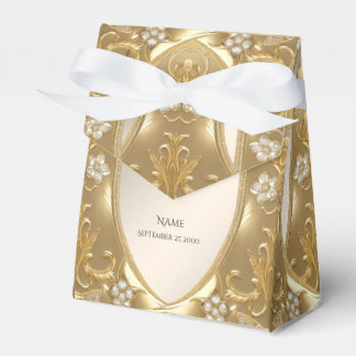 Gold Ornate Floral Favour Box