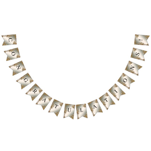 Gold Ornate Floral Frame Bunting Flag (All)