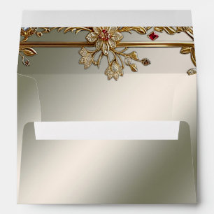 Gold Ornate Floral Frame Envelope