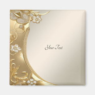 Gold Ornate Floral Magnet
