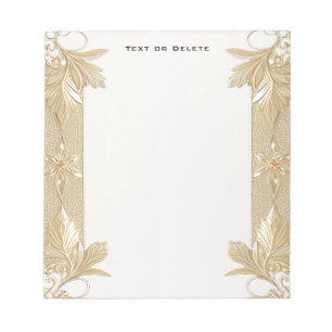 Gold Ornate Floral Notepad