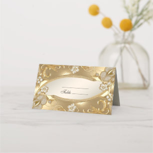 Gold Ornate Floral Place Card