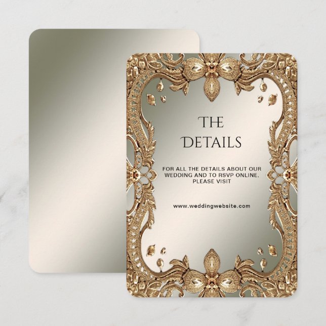 Gold Ornate Frame Detail Enclosure Card (Front/Back)