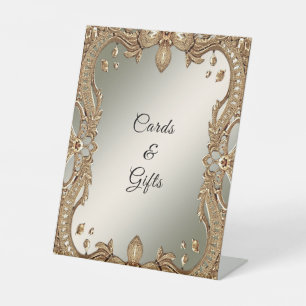 Gold Ornate Frame Tabletop Signs