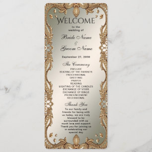 Gold Ornate Frame Wedding Program Programme