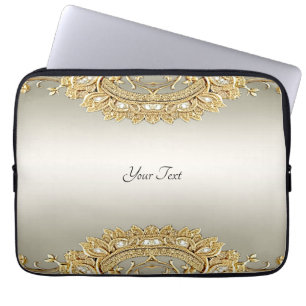 Gold Ornate Laptop Sleeve
