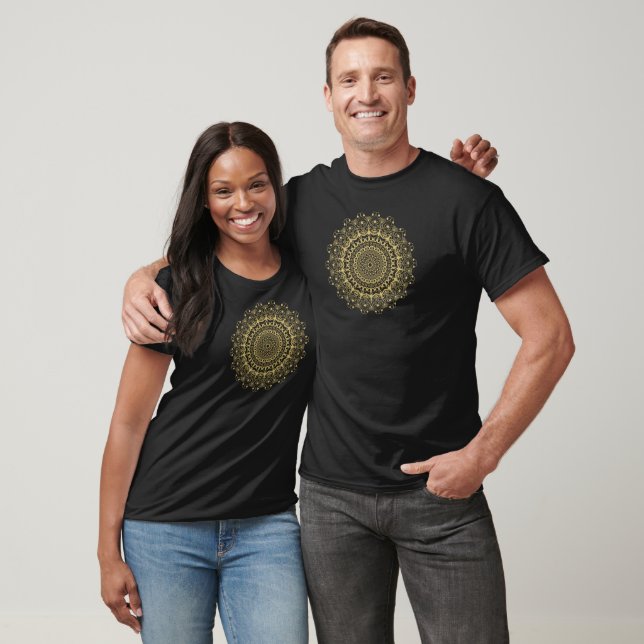 Gold ornate mandal circle T-Shirt (Unisex)