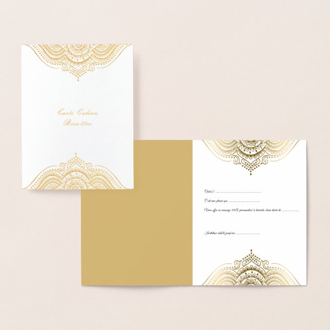 Gold ornate mandala foil card (Display)