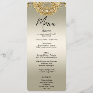Gold Ornate Menu