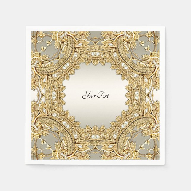 Gold Ornate Napkins (Front)
