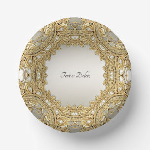 Gold Ornate Paper Bowls Paper Plate