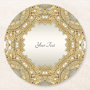 Gold Ornate Paper Coaster