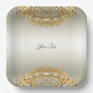 Gold Ornate Paper Plate