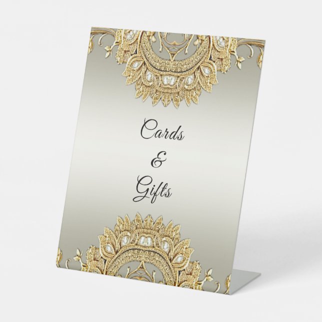 Gold Ornate Tabletop Signs (Front)