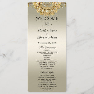 Gold Ornate Wedding Program Programme