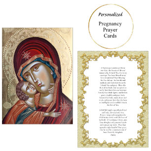 Gold Orthodox Christian Pregnancy Prayer Card