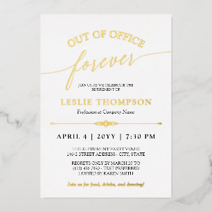 Gold Out of Office Forever Retirement Party