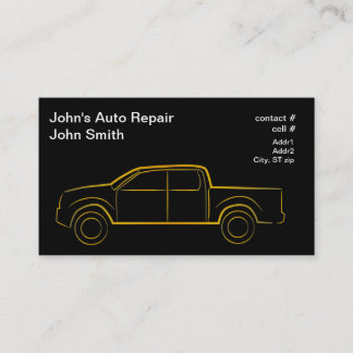 Gold outline four door pickup business card