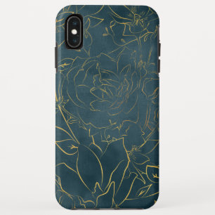 Gold outline illustration vintage roses pattern Case-Mate iPhone case