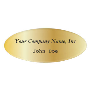 Gold Oval Employee Name Tag