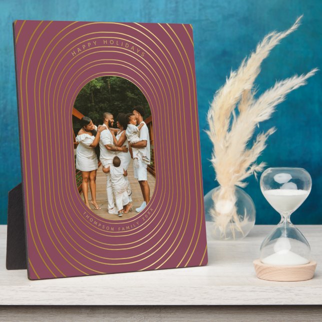 Gold Oval Frame Custom Photo Family Christmas (Side)