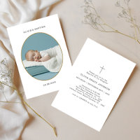 Gold Oval Photo Black & White Infant Baptism