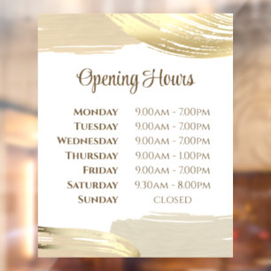 Gold Paint Brush Strokes Opening Hours