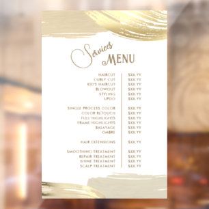 Gold Paint Brush Strokes Services Menu