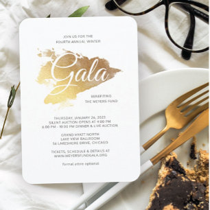 Gold Paint Modern Art Gala Invitation