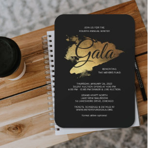 Gold Paint Modern Art Gala Invitation