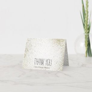 Gold paint splatter abstract Thank you Card