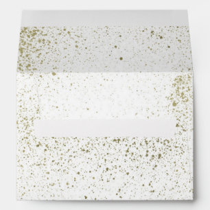 Gold paint splatter envelope