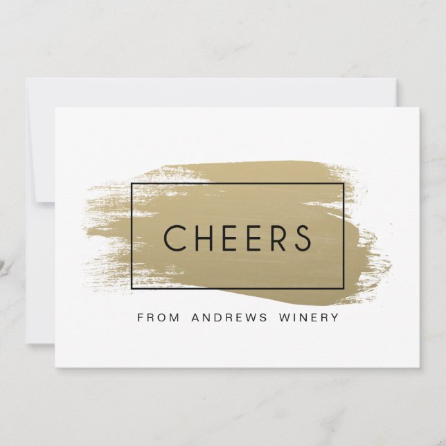 Gold Painted Corporate Holiday Invitation (Front)