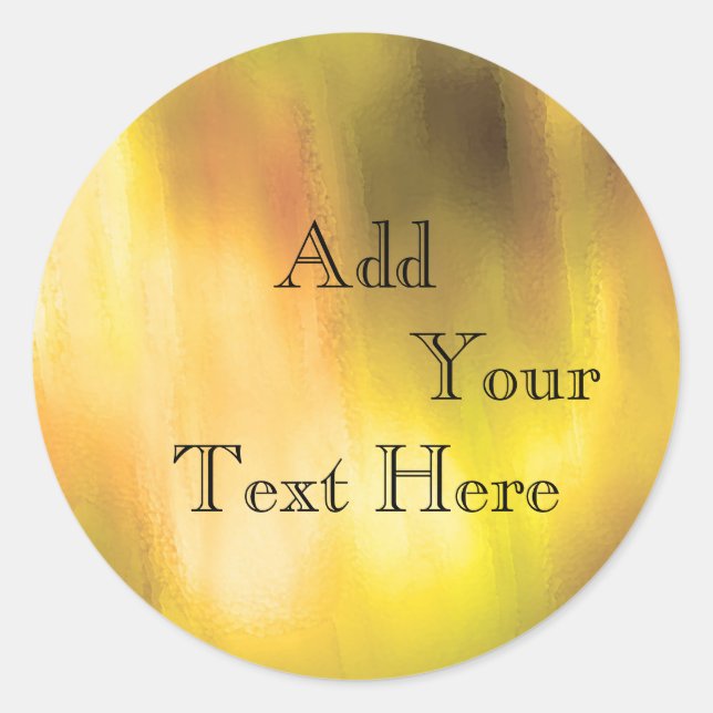 Gold Painted Foil Faux Glitter Customise Classic Round Sticker (Front)