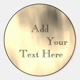 Gold Painted Foil Faux Glitter Customise Classic Round Sticker