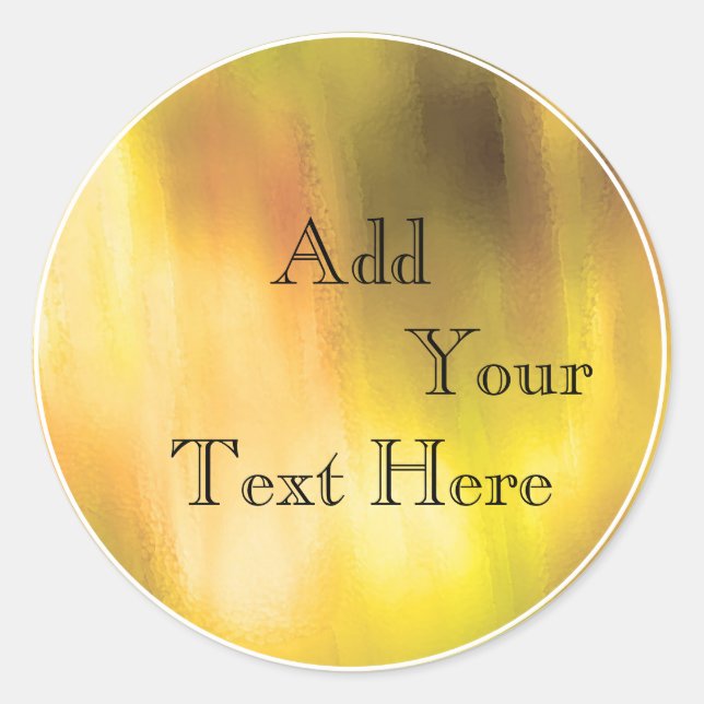 Gold Painted Foil Faux Glitter Customise Classic Round Sticker (Front)