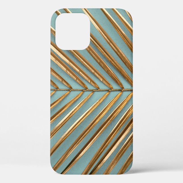 Gold Painted Tropical Palm Pattern Case-Mate iPhone Case (Back)