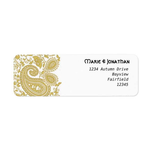 Gold paisley damask indian wedding (Front)