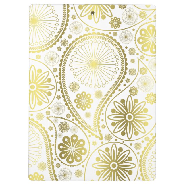 Gold paisley pattern clipboard (Back)