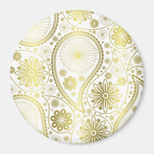 Gold paisley pattern magnet