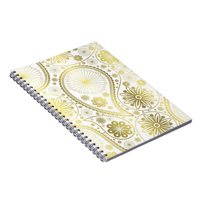 Gold paisley pattern notebook (Right Side)