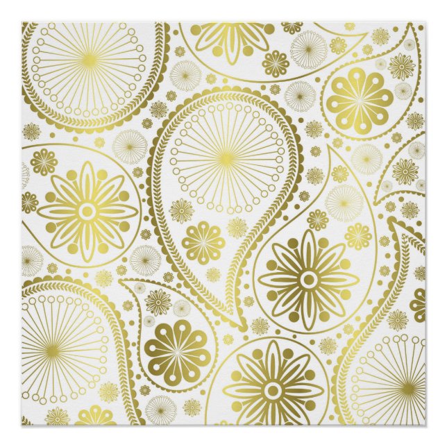 Gold paisley pattern poster (Front)