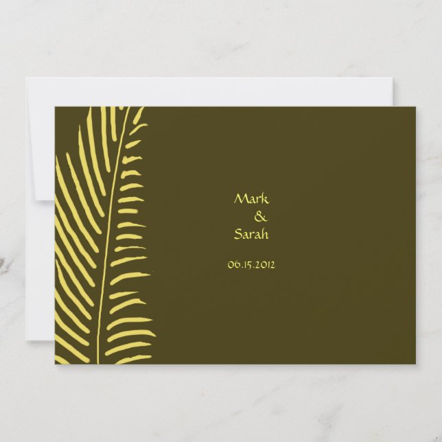 Gold Palm Frond Wedding Invitation (Front)