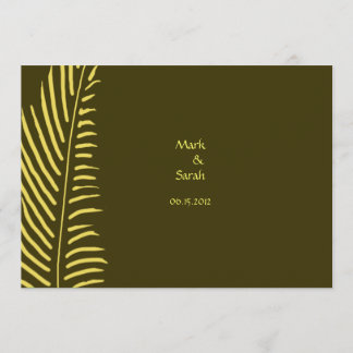 Gold Palm Frond Wedding Invitation