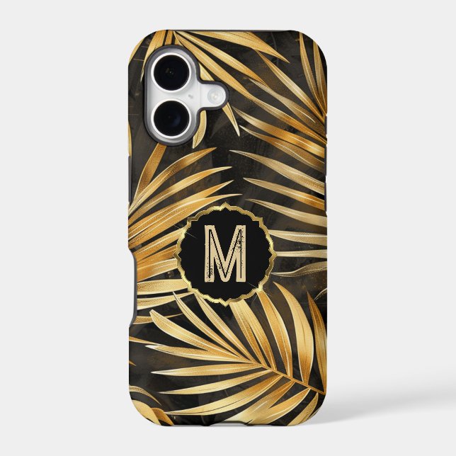 Gold Palm Leaf Pattern Monogram (Back)