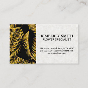 Gold Palm Leaves Natural Business Card
