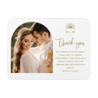 Gold Palm Tree Arch Photo Wedding Thank You