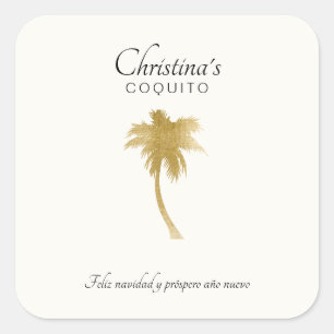 Gold Palm Tree Coquito Sticker
