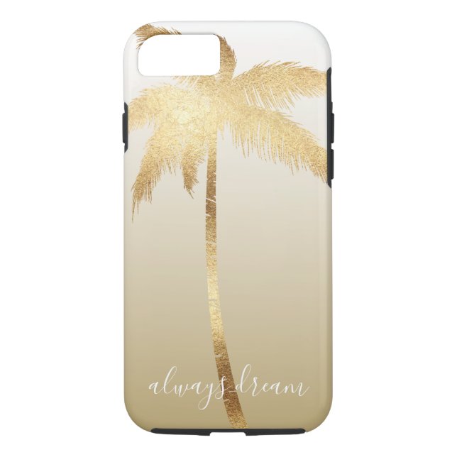 Gold Palm Tree Dream Ombre Case-Mate iPhone Case (Back)