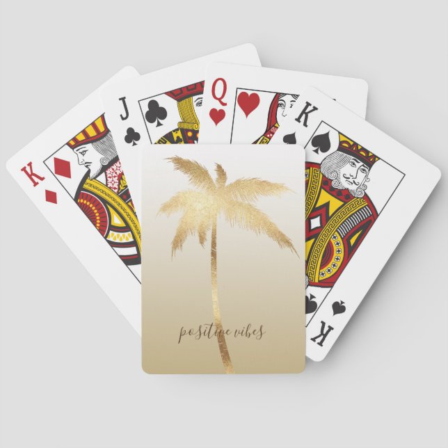 Gold Palm Tree Dream Ombre     Playing Cards (Back)